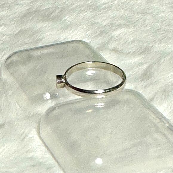 Blue Fire Opal & Sterling Silver Stacking Ring - Picture 5 of 5